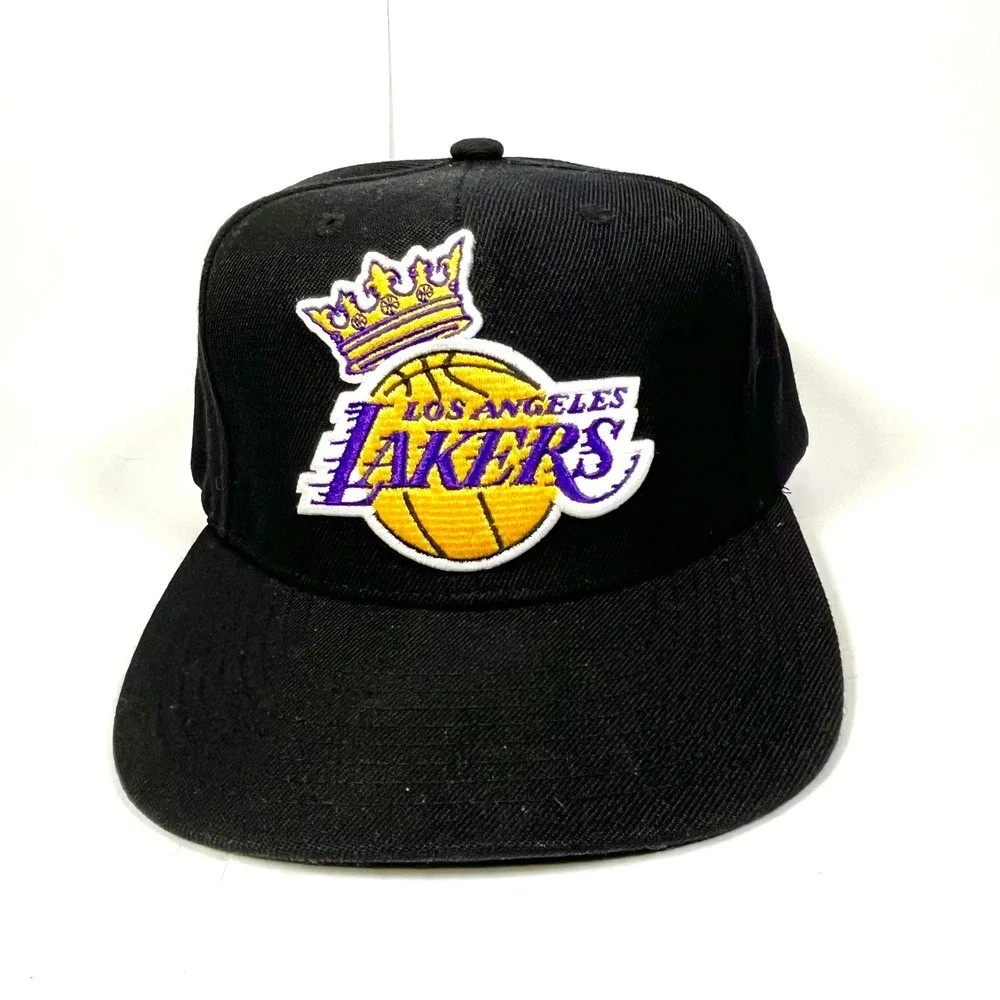 Mitchell & Ness Los Angeles Lakers Snapback Hat Black Purple Gold Crown Cap NBA
